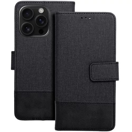 Gomma Xiaomi Redmi Note 14 4G flip/oldalra nyíló tok kártyatartó résszel, fekete