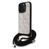 Guess PU 4G Metal Logo Crossbody Strap iPhone 16 Pro hátlap tok, rózsaszín