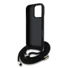 Guess PU 4G Metal Logo Crossbody Strap iPhone 15 hátlap tok, rózsaszín