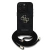 Guess PU 4G Metal Logo Crossbody Strap iPhone 15 Pro Max hátlap tok, fekete