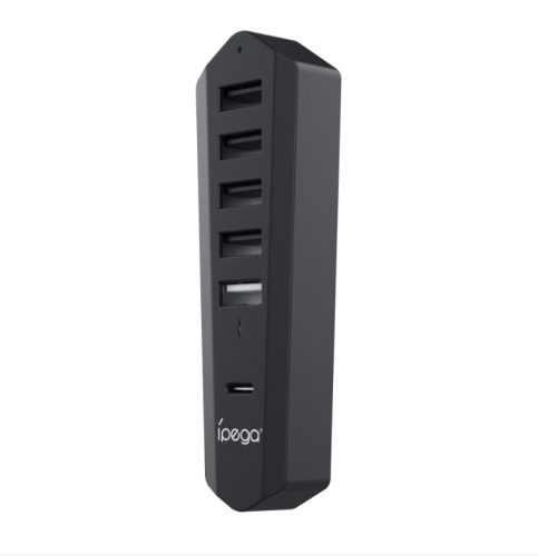 iPega P5S003 PlayStation 5 Pro/Slim USB-A-USB-C Hub, fekete