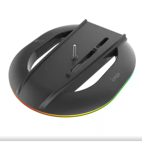   iPega P5S035SAH PlayStation 5 Pro/Slim függőleges állvány RGB világítással, 2xUSB-A csatlakozóval, fekete