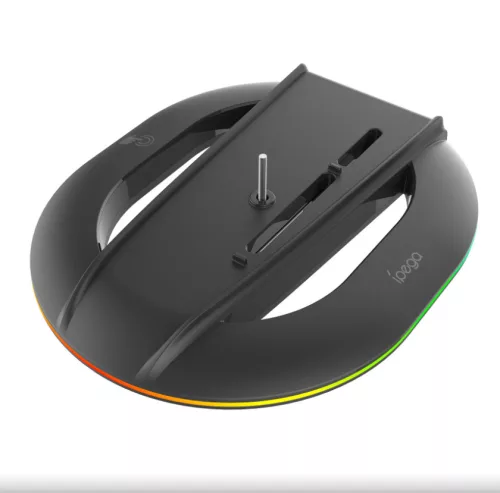 iPega P5S035SAH PlayStation 5 Pro/Slim függőleges állvány RGB világítással, 2xUSB-A csatlakozóval, fekete