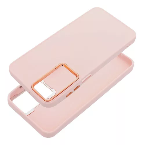 Frame Samsung Galaxy S25 Edge közepesen ütésálló tok kameravédő kerettel, rózsaszín
