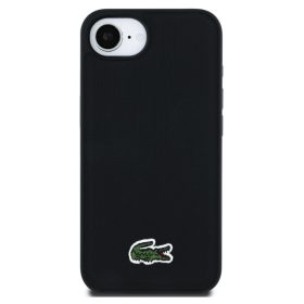   Lacoste Iconic Petit Pique Woven Logo iPhone 17e / iPhone 16e MagSafe tok, fekete