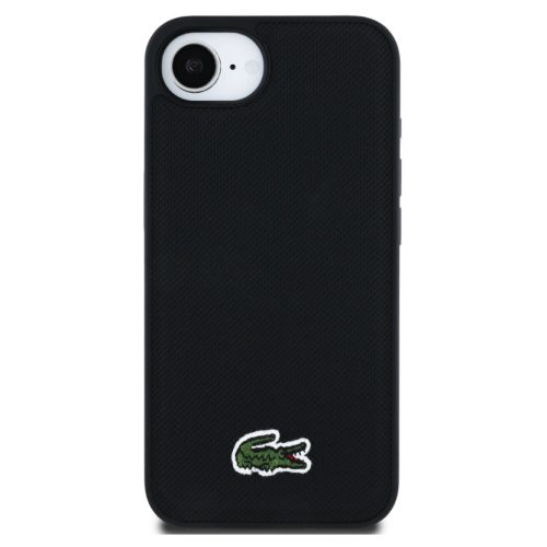 Lacoste Iconic Petit Pique Woven Logo iPhone 17e / iPhone 16e MagSafe tok, fekete