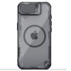 Nillkin Iceblade Prop Apple iPhone 17e / iPhone 16e mágneses szilikon tok, fekete-átlátszó
