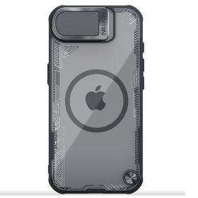  Nillkin Iceblade Prop Apple iPhone 17e / iPhone 16e mágneses szilikon tok, fekete-átlátszó