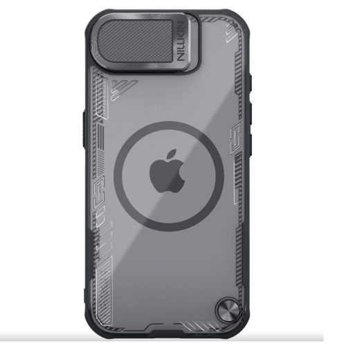 Nillkin Iceblade Prop Apple iPhone 17e / iPhone 16e mágneses szilikon tok, fekete-átlátszó