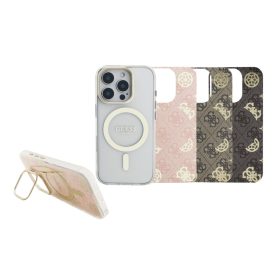   Guess PC/TPU Electroplated iPhone 16 Pro hátlap tok kitámasztóval, cserélhető hátlappal, átlátszó