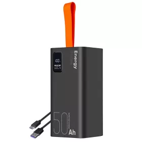   OBAL:ME EnergyPulse powerbank / külső akkumulátor kábellel, digitális kijelzővel, 50000mAh, 22,5W, fekete