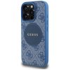 Guess 4G Circle Classic Logo iPhone 16 Pro MagSafe hátlap tok, kék
