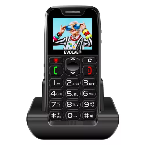 Evolveo EasyPhone (EP501) nyomógombos mobiltelefon, fekete