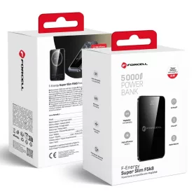  Forcell F-Energy F5K8 MagSafe kompatibilis powerbank / külső akkumulátor, 15W, 5000mAh, QC4.0, fekete