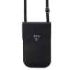 Guess PU Grained Triangle Logo telefon tartó kis táska, fekete