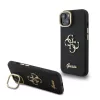 Guess PU Grained 4G Logo Stand Camera Frame iPhone 15 hátlap tok kitámasztóval, fekete