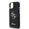 Guess PU Grained 4G Logo Stand Camera Frame iPhone 15 hátlap tok kitámasztóval, fekete