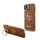 Guess PU Grained 4G Logo Stand Camera Frame iPhone 15 hátlap tok kitámasztóval, barna