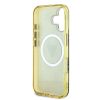 Guess IML 4G Glitter and Triangle Logo iPhone 16 MagSafe kemény hátlap tok, barna