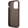Guess PU 4G Metal Logo Apple iPhone 15 hátlap tok, barna