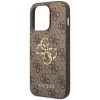 Guess PU 4G Metal Logo Apple iPhone 15 Pro Max hátlap tok, barna