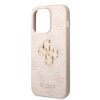 Guess PU 4G Metal Logo Apple iPhone 15 Pro Max hátlap tok, rózsaszín
