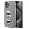 Karl Lagerfeld Grained PU K&CH Heads iPhone 15 hátlap tok, szürke