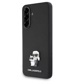   Karl Lagerfeld PU Saffiano Metal Karl and Choupette Samsung Galaxy A56 hátlap tok, fekete