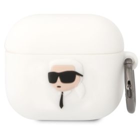   Karl Lagerfeld 3D Logo NFT Karl Head Apple AirPods 3 szilikon tok, fehér