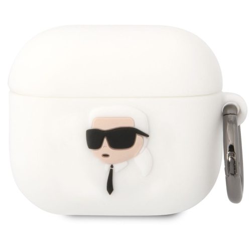 Karl Lagerfeld 3D Logo NFT Karl Head Apple AirPods 3 szilikon tok, fehér