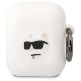   Karl Lagerfeld 3D Logo NFT Choupette Head Apple AirPods 1/2 szilikon tok, fehér