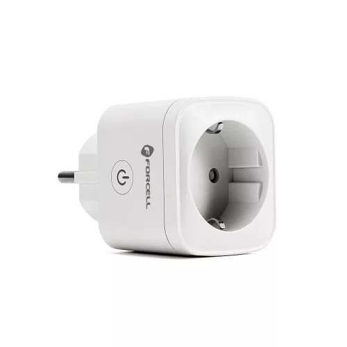 Forcell F-Energy EU02 okos töltő aljzat Wi-Fi-vel, Tuya / Amazon támogatással,  230V, fehér