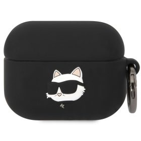   Karl Lagerfeld 3D Logo NFT Choupette Head Apple Airpods Pro 2 szilikon tok, fekete