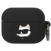 Karl Lagerfeld 3D Logo NFT Choupette Head Apple AirPods 4 szilikon tok, fekete