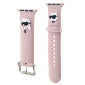   Karl Lagerfeld Karl and Choupette Head NFT Apple Watch 42/44/45/46/49 szíj, rózsaszín