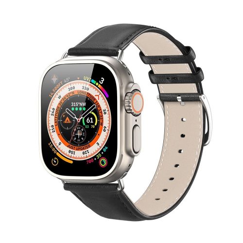 Dux Ducis YS Apple Watch 38/40/41mm bőr szíj, fekete