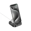 Hoco CQ16B 2in1 USB-C + vezeték nélküli asztali töltő, 5W, PD, QC, 3A, 30W, fekete