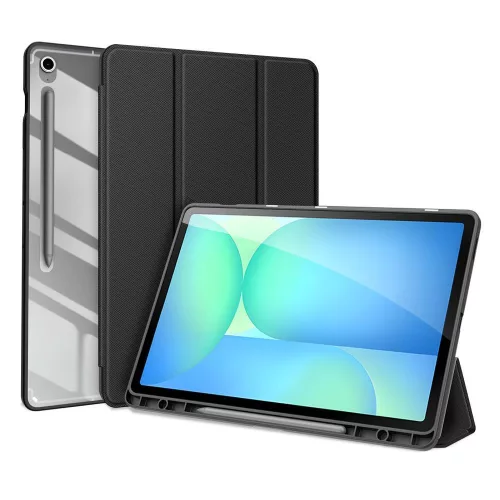 Dux Ducis Toby Samsung Tab S10 FE+ kihajtható tok pencil tartóval, fekete
