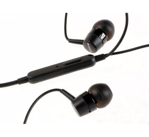 Sony sztereó headset, felvevőgombos, 3,5mm jack, fekete, gyári ECO csomagolásban