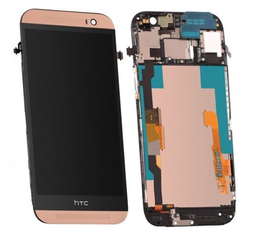 HTC One M8 kompatibilis LCD modul, OEM jellegű, arany