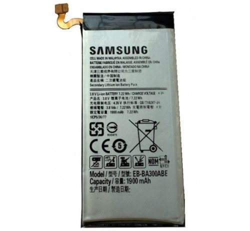 Samsung EB-BA300BBE (Galaxy A3 (SM-A300F)) kompatibilis akkumulátor 1900mAh, OEM jellegű