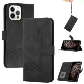   Realme 6i, Oldalra nyíló tok, stand, kártyatartóval, kézpánttal, Wooze Illusion, fekete