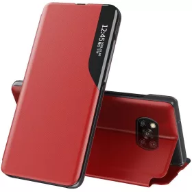   Apple iPhone 14 Plus, Oldalra nyíló tok, stand, Wooze FashionBook, piros