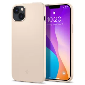   Apple iPhone 14 Plus, Műanyag hátlap védőtok, Spigen Thin Fit, homok-beige