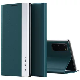  Huawei Honor 70, Oldalra nyíló tok, stand, Wooze Silver Line, sötétzöld
