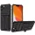 Samsung Galaxy S22 Plus 5G SM-S906, Műanyag hátlap védőtok szilikon belső, közepesen ütésálló, kitámasztóval, kártyatartóval, Wooze Transformer, fekete
