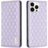 Samsung Galaxy S22 Plus 5G SM-S906, Oldalra nyíló tok, stand, kártyatartóval, 3D rombusz minta, Wooze Pillow, lila