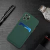 Apple iPhone 15 Plus, Szilikon tok, kártyatartóval, Wooze Card Slot, sötétzöld