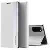 Apple iPhone 15, Oldalra nyíló tok, stand, Wooze Silver Line, világosszürke