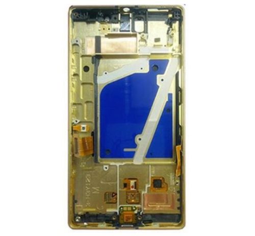 Nokia Lumia 930 kompatibilis LCD modul kerettel, OEM jellegű, arany, Grade S+